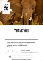 WWF Adopt an Animal Certificate WWF Adopt an Animal Certificate